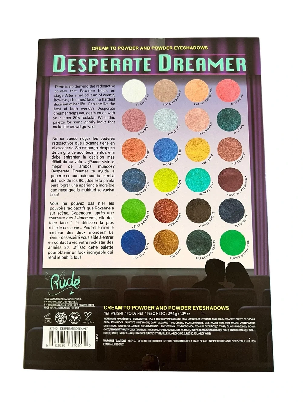 Rude Cosmetics Desperate Dreamer Pressed Pigment 24 Shade Eyeshadow Palette